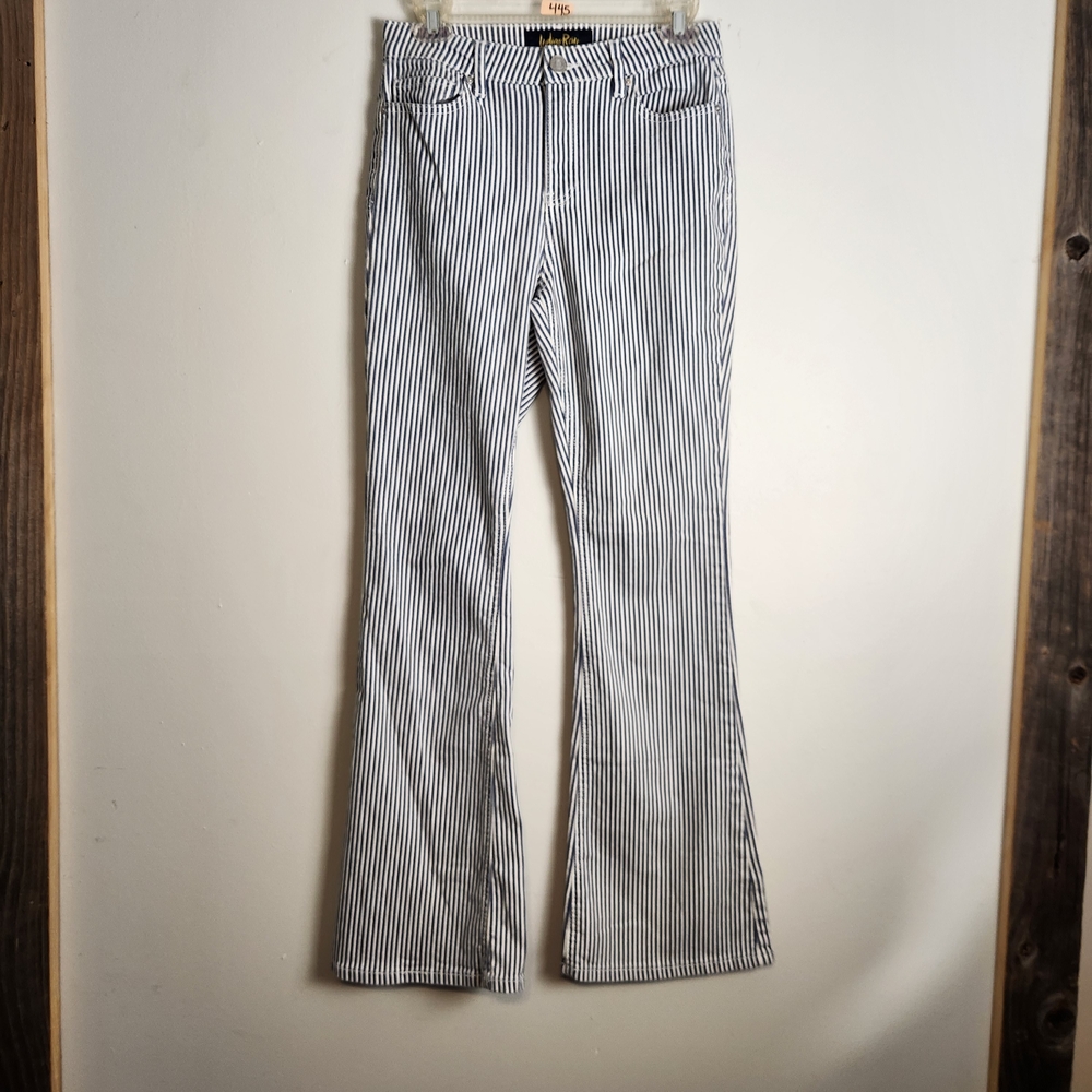 Indigo Rein 7/27 Striped Flare Pants